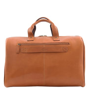 Genuine Leather Holdall Weekend Gym Business Travel Duffle Bag Ohio Tan Back