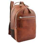 High Quality Genuine Tan Leather Backpack Large Size Work Casual Travel Bag Trek
