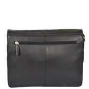 Womens BLACK Leather Messenger Cross body Shoulder Bag A53 Back