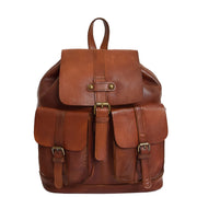 Genuine Vintage Rust Leather Backpack Large Organiser Rucksack AB99