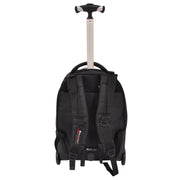Rolling Backpack Cabin Size Travel Bag Hiking Rucksack Goodwin Black Back
