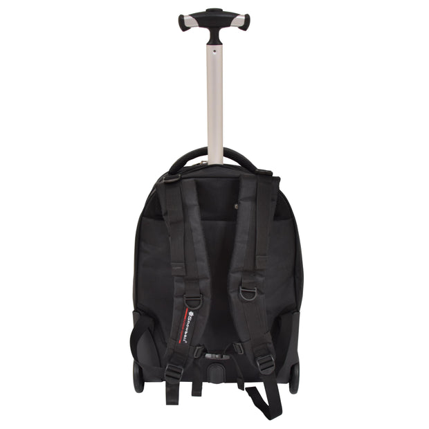 Rolling Backpack Cabin Size Travel Bag Hiking Rucksack Goodwin Black Back