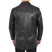 Mens Leather Blazer Real Lambskin Jacket Dinner Suit Style Coat Dean Black Back