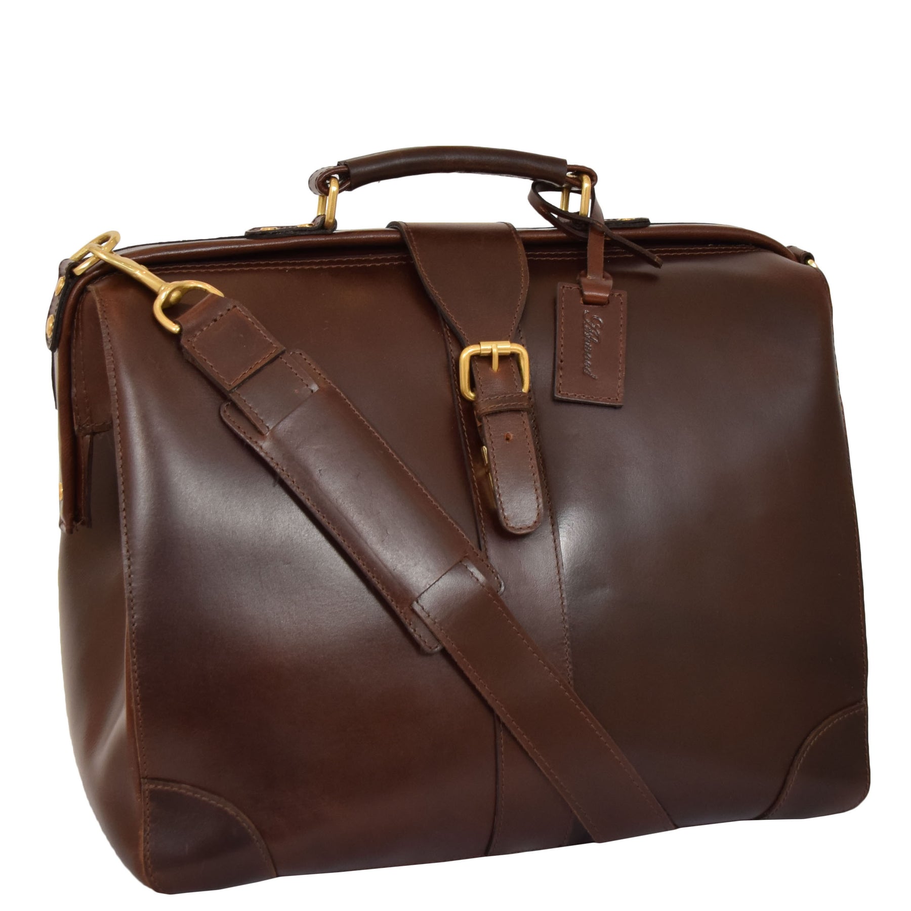 Genuine Leather Doctors Briefcase Gladstone Bag