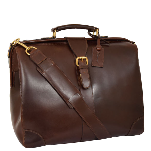 Genuine Leather Doctors Briefcase Gladstone Bag Duke Brown