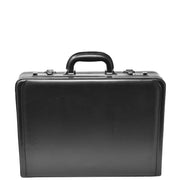 Business Executive Black Leather Look Briefcase Attache BC23 Front