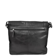 Mens Messenger Leather Bag Casual Office Students Man Bag Barney Black Back