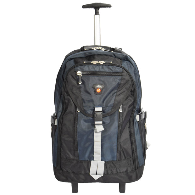 Cabin Size Wheeled Backpack Hiking Camping Travel Bag Olympus Blue Front