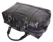 Real Leather Holdall Sports Weekend Cabin Size Travel Duffle Bag Atlanta Black