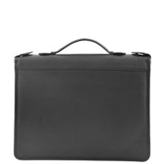 Black Leather A4 Ring Binder File Folio Office Bag Zip Organiser Braga Front 1