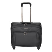 Wheeled Pilot Case Briefcase Business Travel Bag Hand Luggage Trolley Sabre Black Front With Handle