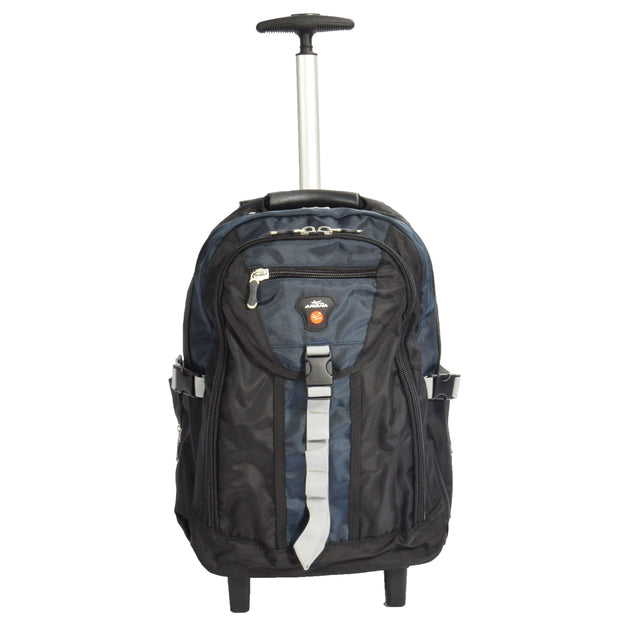 Wheeled Backpack Small Cabin Hiking Camping Travel Bag Fuji Blue Front