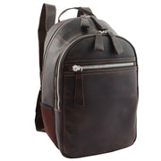 High Quality Genuine Brown Leather Backpack Large Size Work Casual Travel Bag Trek