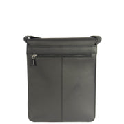 Gents Leather Messenger Shoulder Cross Body News Boy Bag A41 Black Back