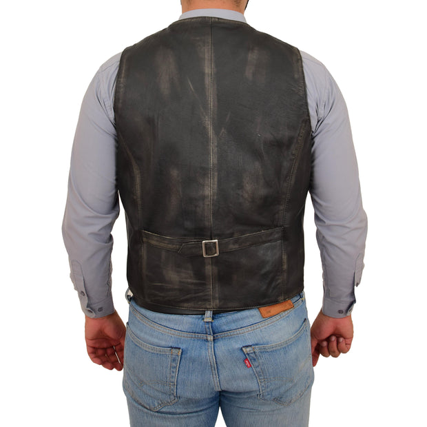 Mens Full Leather Waistcoat Gilet Traditional Vest A1 Fashion Goods