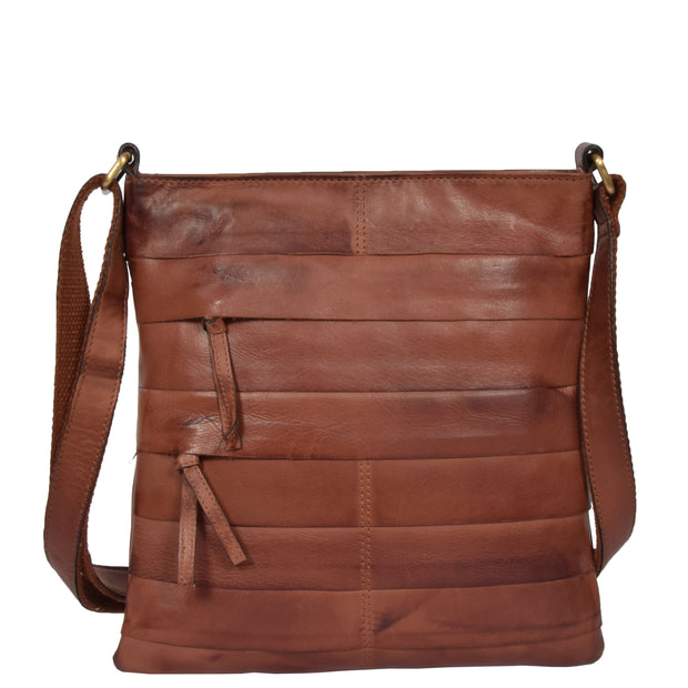 Womens Vintage Tan Leather Shoulder Cross body Bag A1 Fashion Goods