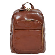 Womens Backpack Chestnut Real Leather Large Travel Rucksack Cora Front