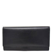 Womens Soft Leather Clutch Purse Envelope Style Wallet AVT3 Black Front