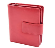 Womens Soft Leather Purse Mid-Sized Cards ID Notes Coins Pocket RFID Safe Boxed Alder Red