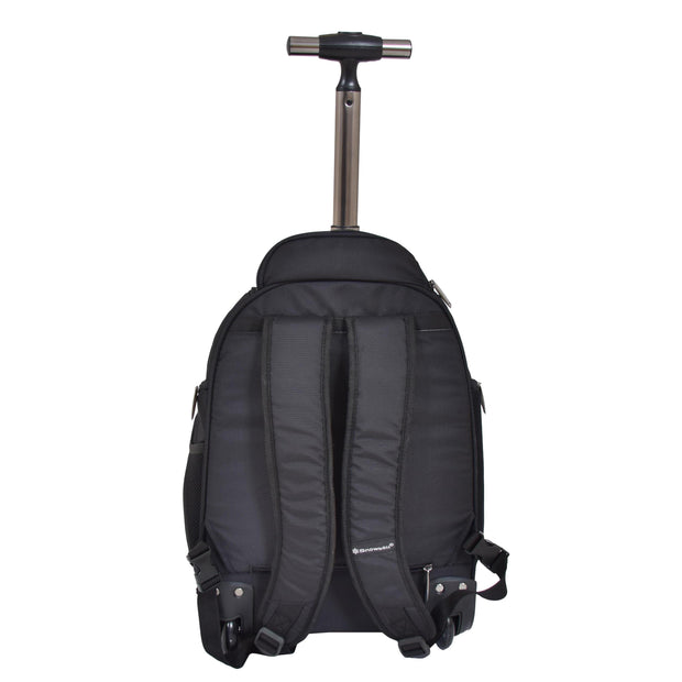 Wheeled Backpack Cabin Hand Luggage Travel Bag Hiking Rucksack Jenkins Black Back