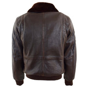 Mens Real Leather G-1 Style Rub Off Bomber Maverick Brown 2