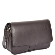 Womens Brown Leather Shoulder Messenger Handbag Ada Front Angle