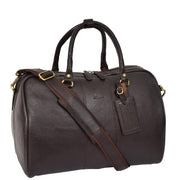 Genuine Leather Holdall Weekend Cabin Duffle Bag A21 Brown