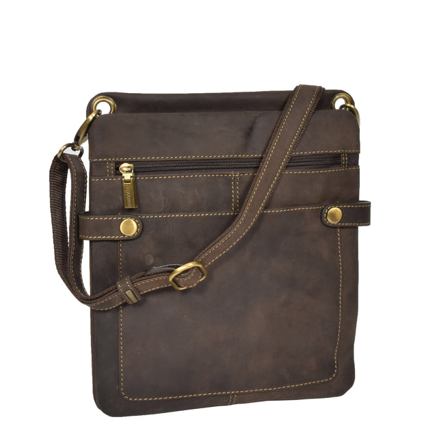 Genuine Brown Vintage Leather Cross body Sling Bag Napier