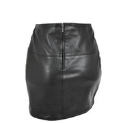 Womens Leather Mini Skirt Ivy Black back