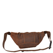 Real Leather Bum Bag Money Mobile Belt Waist Pack Travel Pouch A072 Dark Tan Back