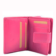 Womens Soft Leather Purse Mid-Sized Cards ID Notes Coins Pocket RFID Safe Anya Fuchsia