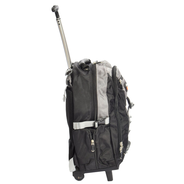 Wheeled Backpack Small Cabin Hiking Camping Travel Bag Fuji Grey Side