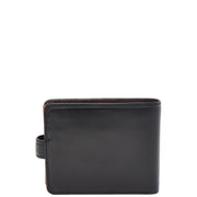 Mens High Quality Real Italian Leather Wallet Purse AVT53 Black Back