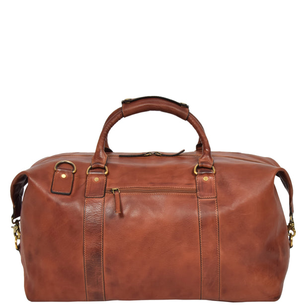 Genuine Leather Holdall Vintage Tan Travel Weekend Duffle Bag Rome Back