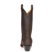 Real Leather Pointed Toe Cowboy Boots AZ350 Brown Back