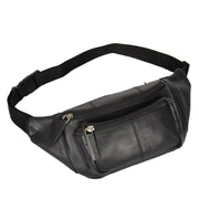Real Leather Bum Bag Money Mobile Belt Waist Pack Travel Pouch A072 Black