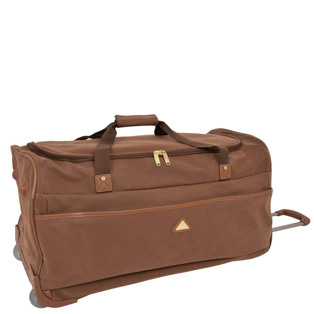 Wheeled Holdall 30 Large Faux Leather Duffle Bag A1 Fashion Goods