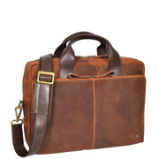 Leather Briefcase Vintage TAN Messenger Shoulder Bag Hanoi