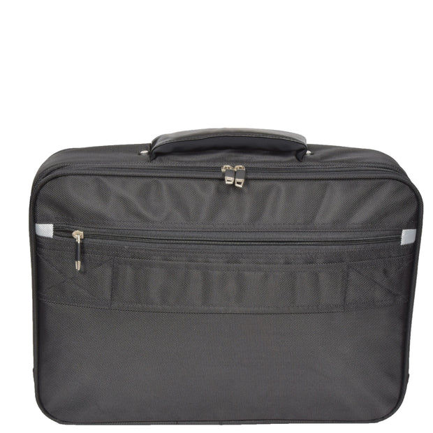 Laptop Messenger Briefcase Work Business Organiser Black Shoulder Satchel A302 Back