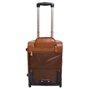 Luxurious Cognac Leather Cabin Size Suitcase Hand Luggage Beverley Hills Back