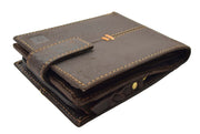 Mens Brown Hunter Leather Wallet RFID Safe ID Cards Coins Notes Pockets Gift Box Jerry