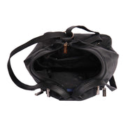 Womens Genuine Black Leather Backpack Walking Bag A57 Top Open