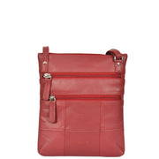 Womens Cross-Body Real Leather Shoulder Travel Bag A606 Red Back