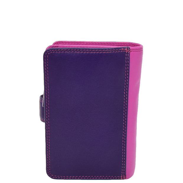 Womens Leather Booklet Evening Clutch Purse Multi Colour Wallet AVB51 Berry Back