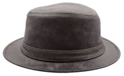 Leather Classic Trilby Gangster Hat Maitland Brown 3