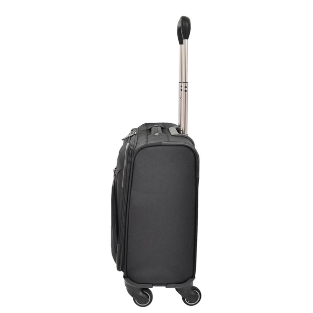 Wheeled Pilot Case Briefcase Business Travel Bag Hand Luggage Trolley Sabre Black Side