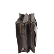 Real Leather Wrist Bag Clutch Travel Organiser Brown A210 Side 2