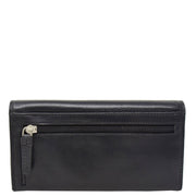 Womens Soft Leather Clutch Purse Envelope Style Wallet AVT3 Black Back