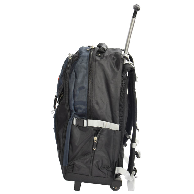 Cabin Size Wheeled Backpack Hiking Camping Travel Bag Olympus Blue Side