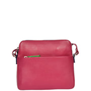 Womens Soft Leather Cross Body BERRY Sling Shoulder Bag Polly Front